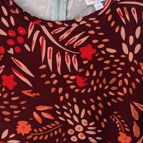 LuLaRoe Amelia Dress Size 2xl Fall Foliage - Picture 5 of 10